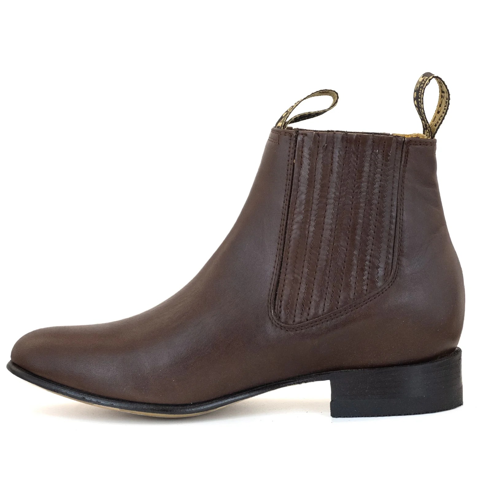 BOTIN ESTRIBO CHARRO SUELA DE CUERO CAFE