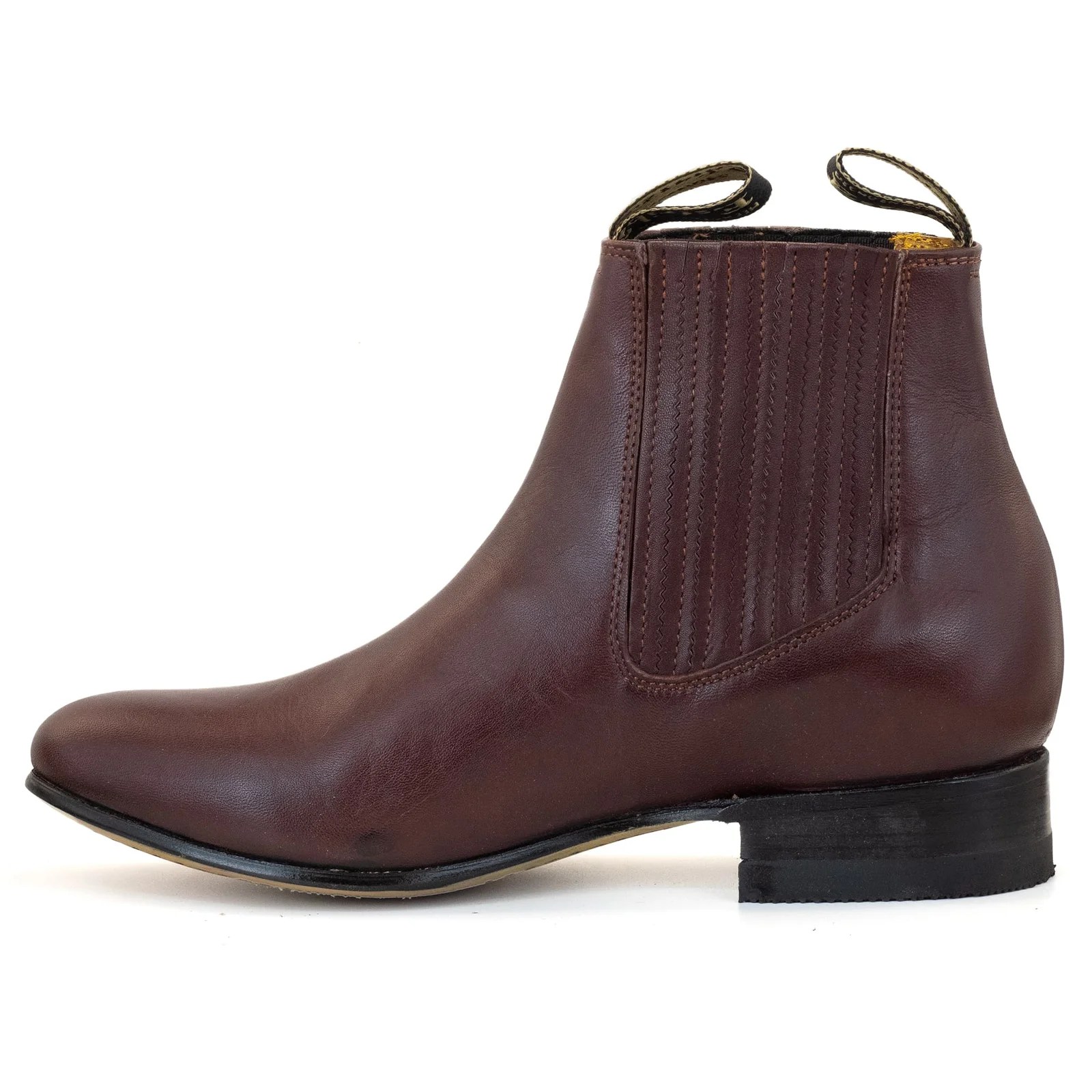 BOTIN ESTRIBO CHARRO SUELA DE CUERO VINO