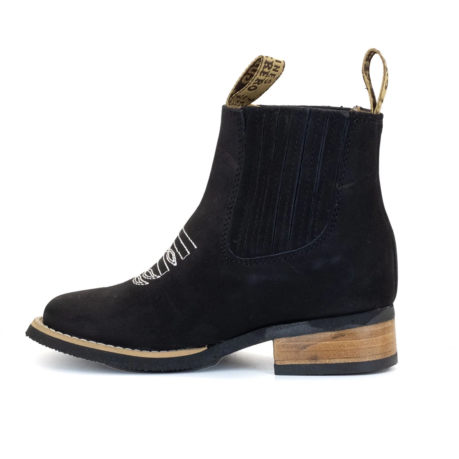 BOTIN GUERRERO CUADRADO NOBUCK NEGRO