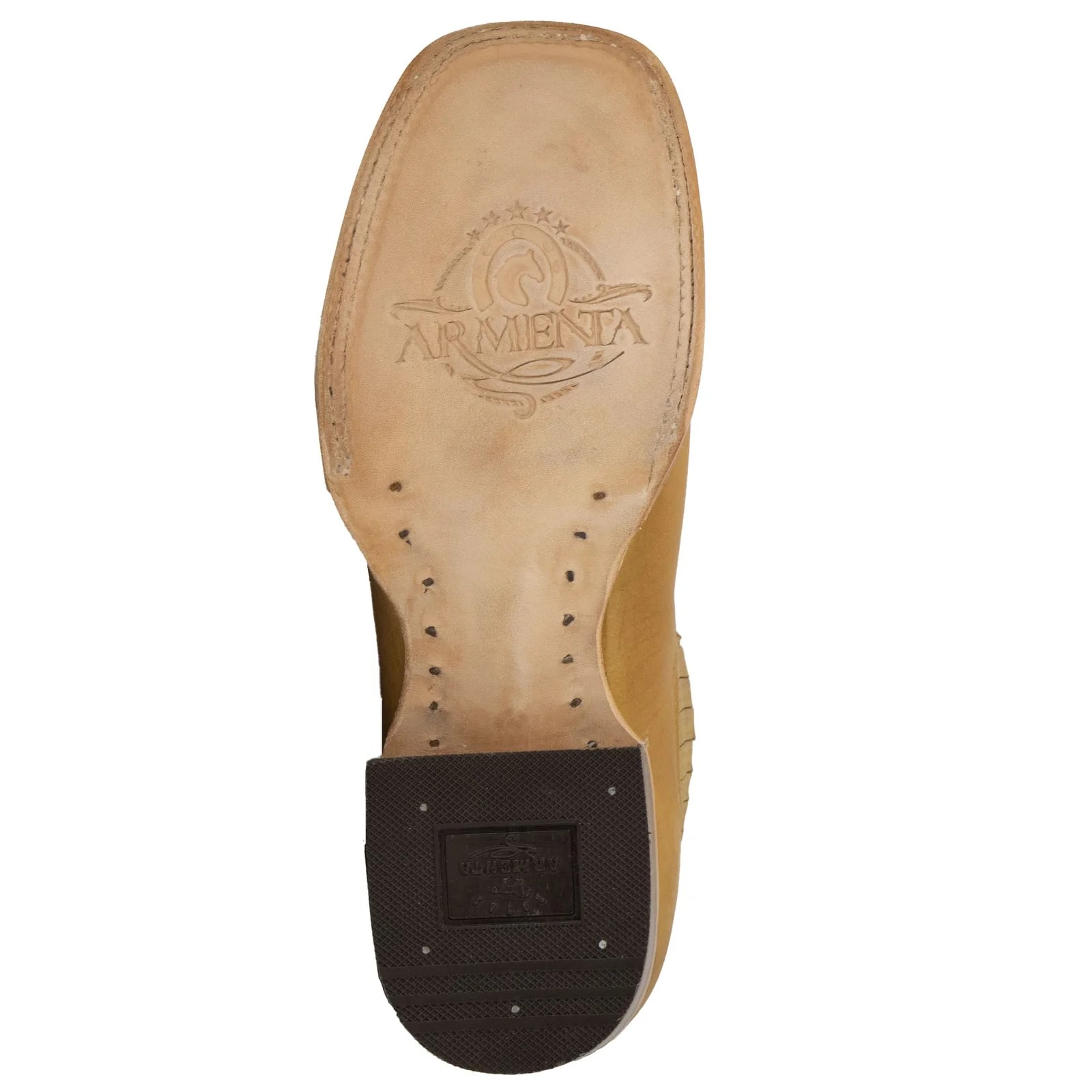 BOTIN ARMENTA CUADRADO CON SUELA DE CUERO ATANADO MIEL