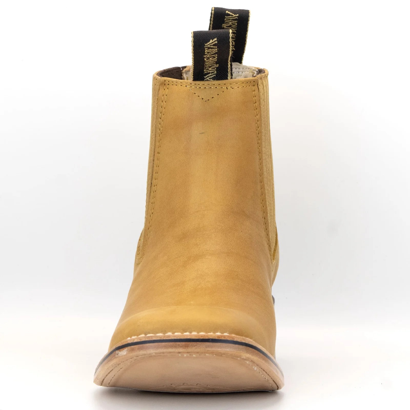 BOTIN ARMENTA CUADRADO CON SUELA DE CUERO CRAZY MIEL