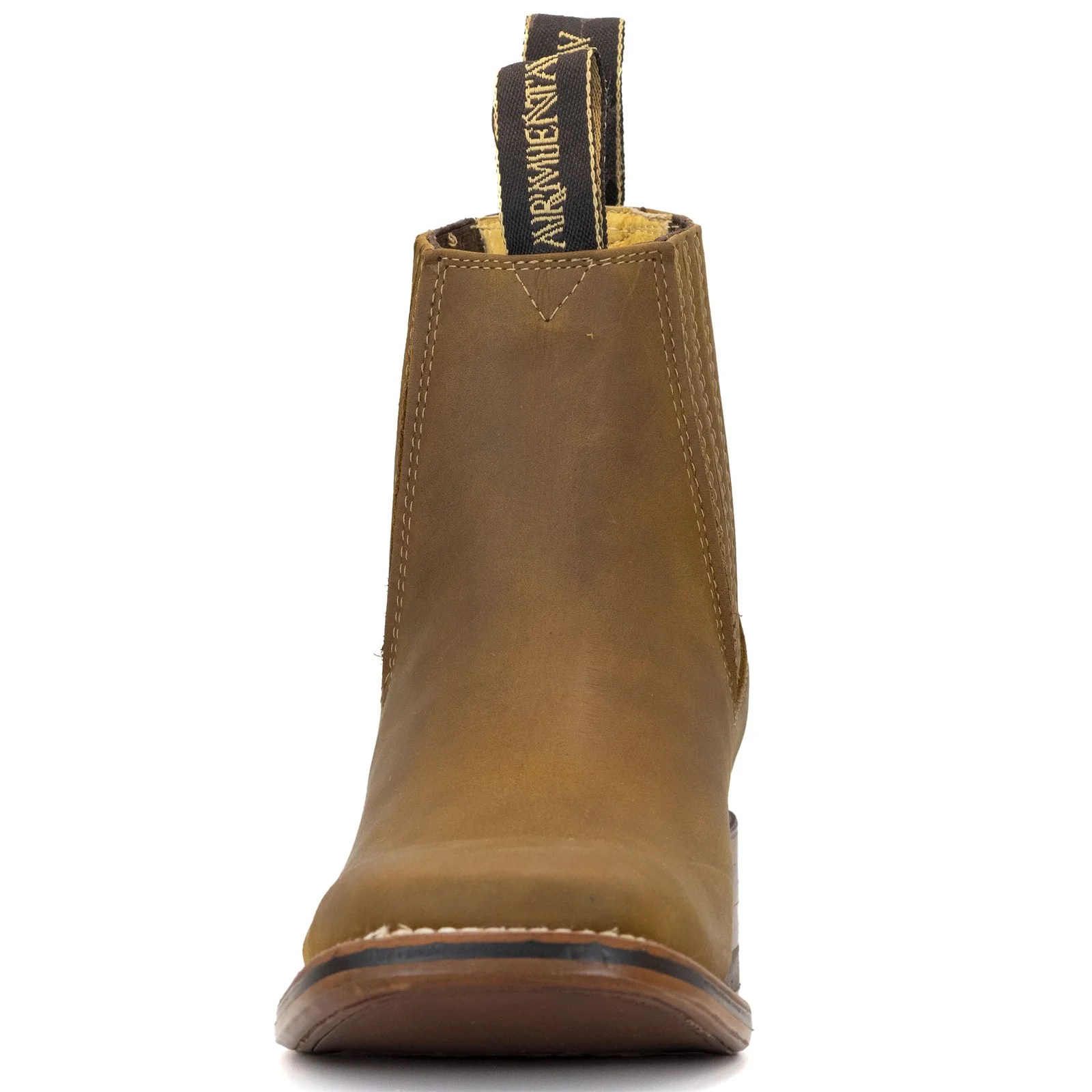 BOTIN ARMENTA CUADRADO CON SUELA DE CUERO CRAZY TANG