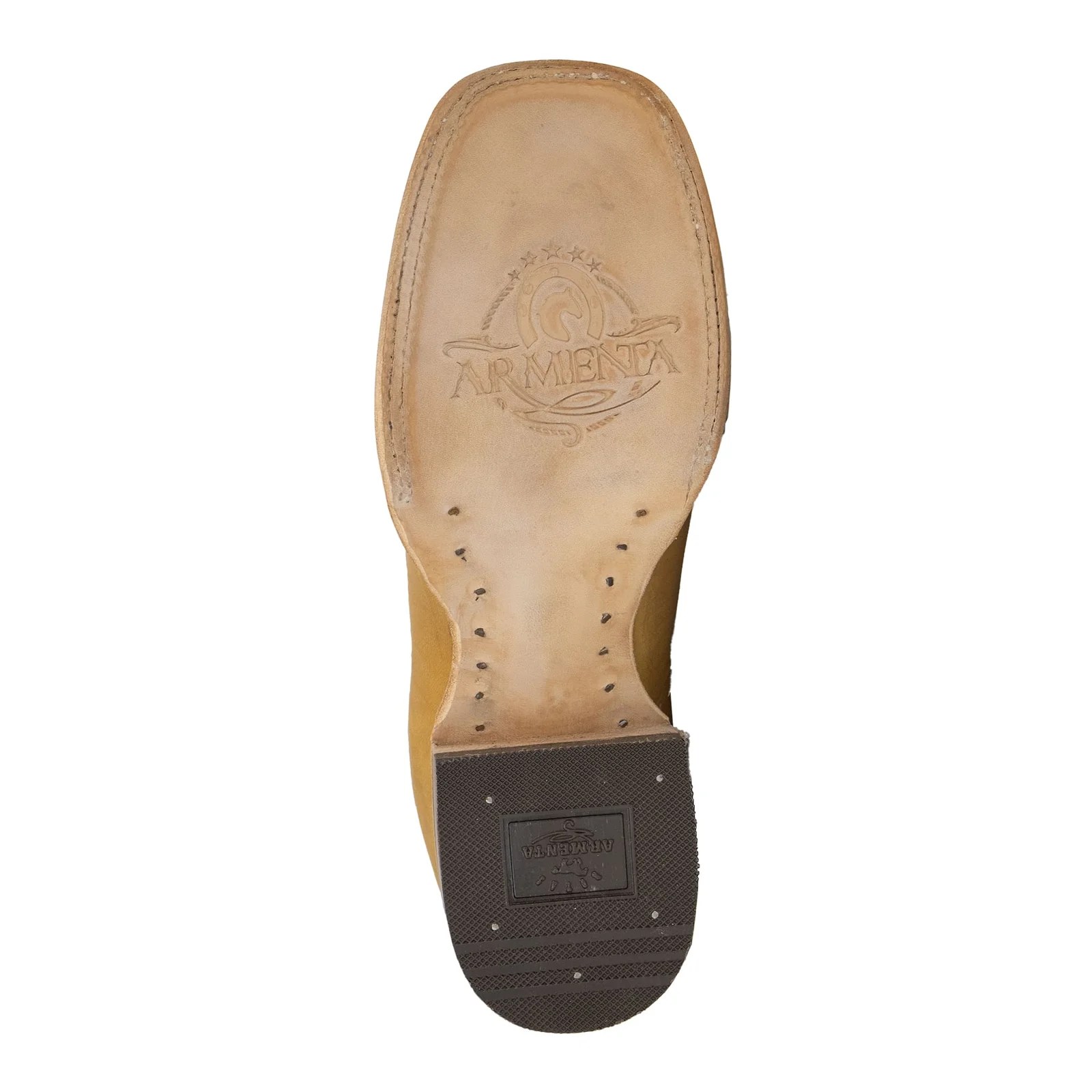 BOTIN ARMENTA CUADRADO CON SUELA DE CUERO CRAZY MIEL
