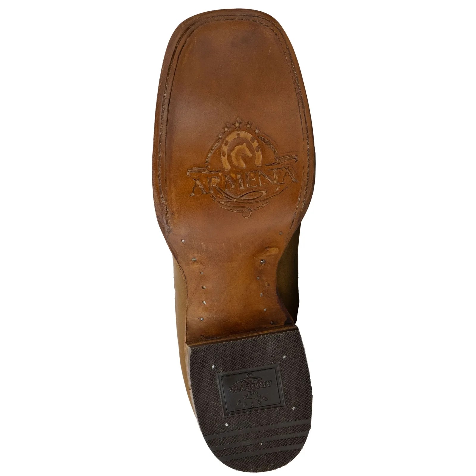 BOTIN ARMENTA CUADRADO CON SUELA DE CUERO CRAZY TANG