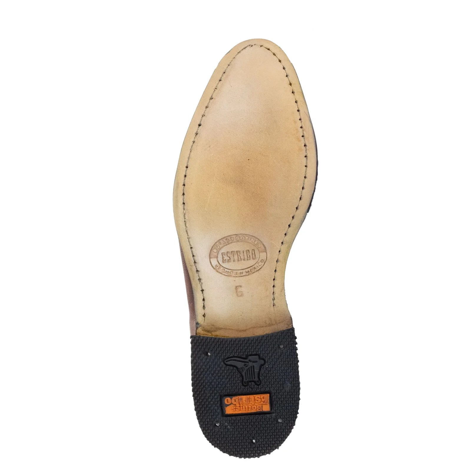 BOTIN ESTRIBO CHARRO SUELA DE CUERO VINO