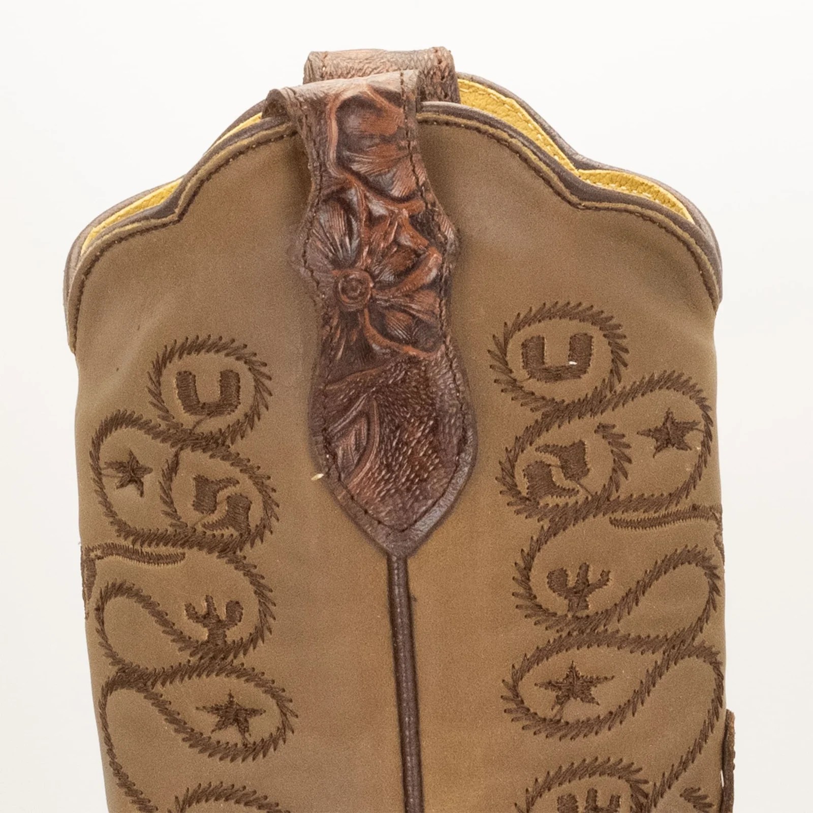BOTA VAQUERO SM HORMA RODEO EN PIEL GRABADO CINCELADO COÑAC