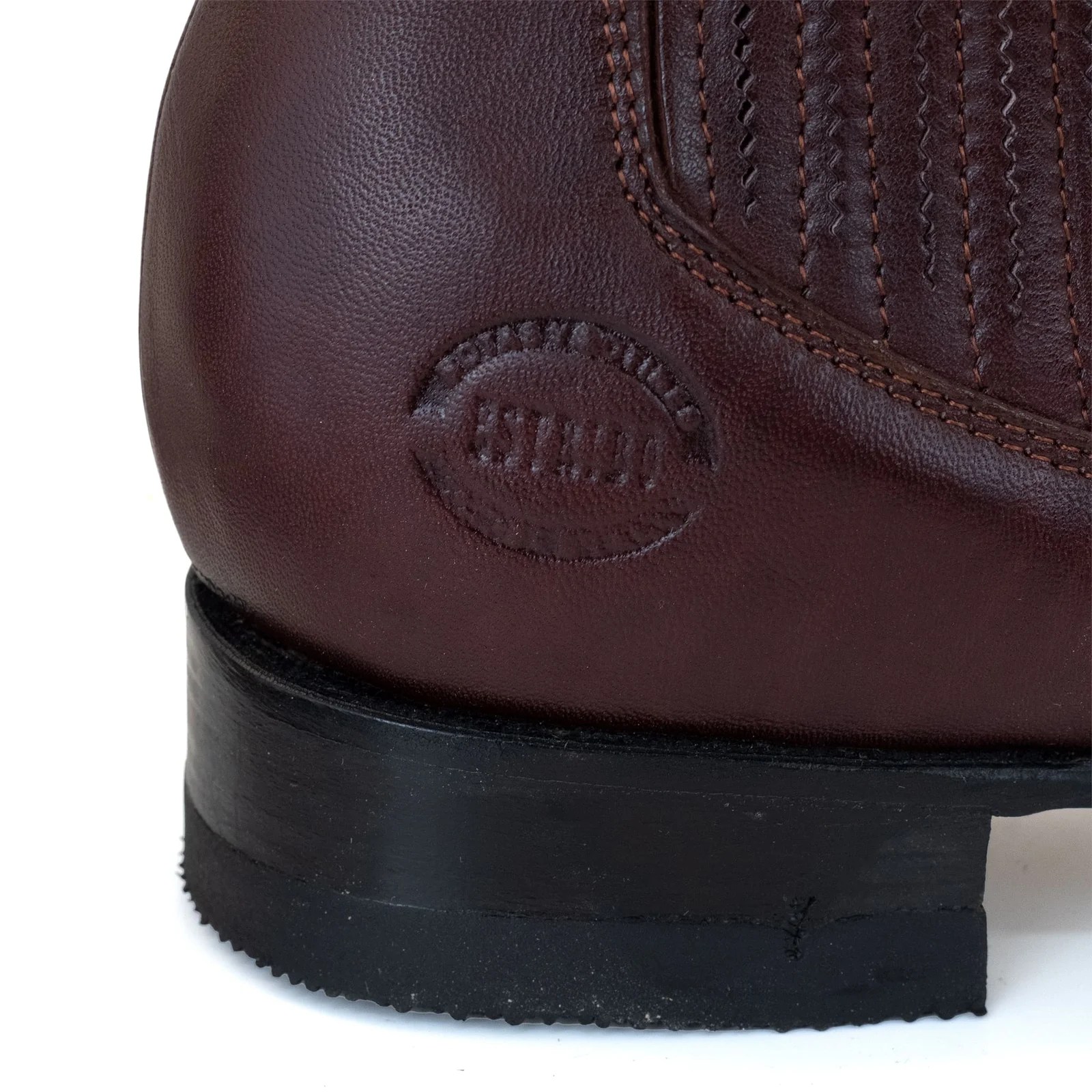 BOTIN ESTRIBO CHARRO SUELA DE CUERO VINO