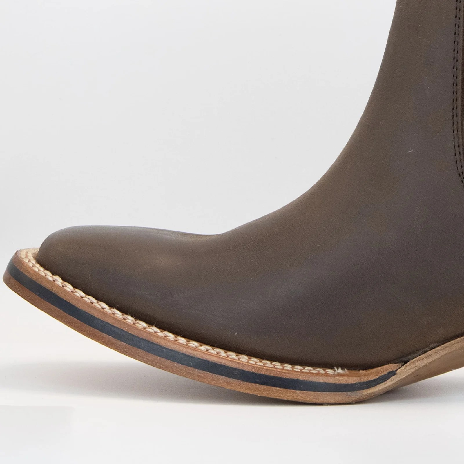 BOTIN ARMENTA CUADRADO CON SUELA DE CUERO CRAZY CAFE