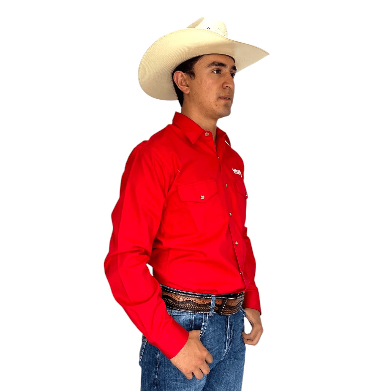 CAMISA VAQUERA WRANGLER MANGA LARGA HOMBRE ROJO