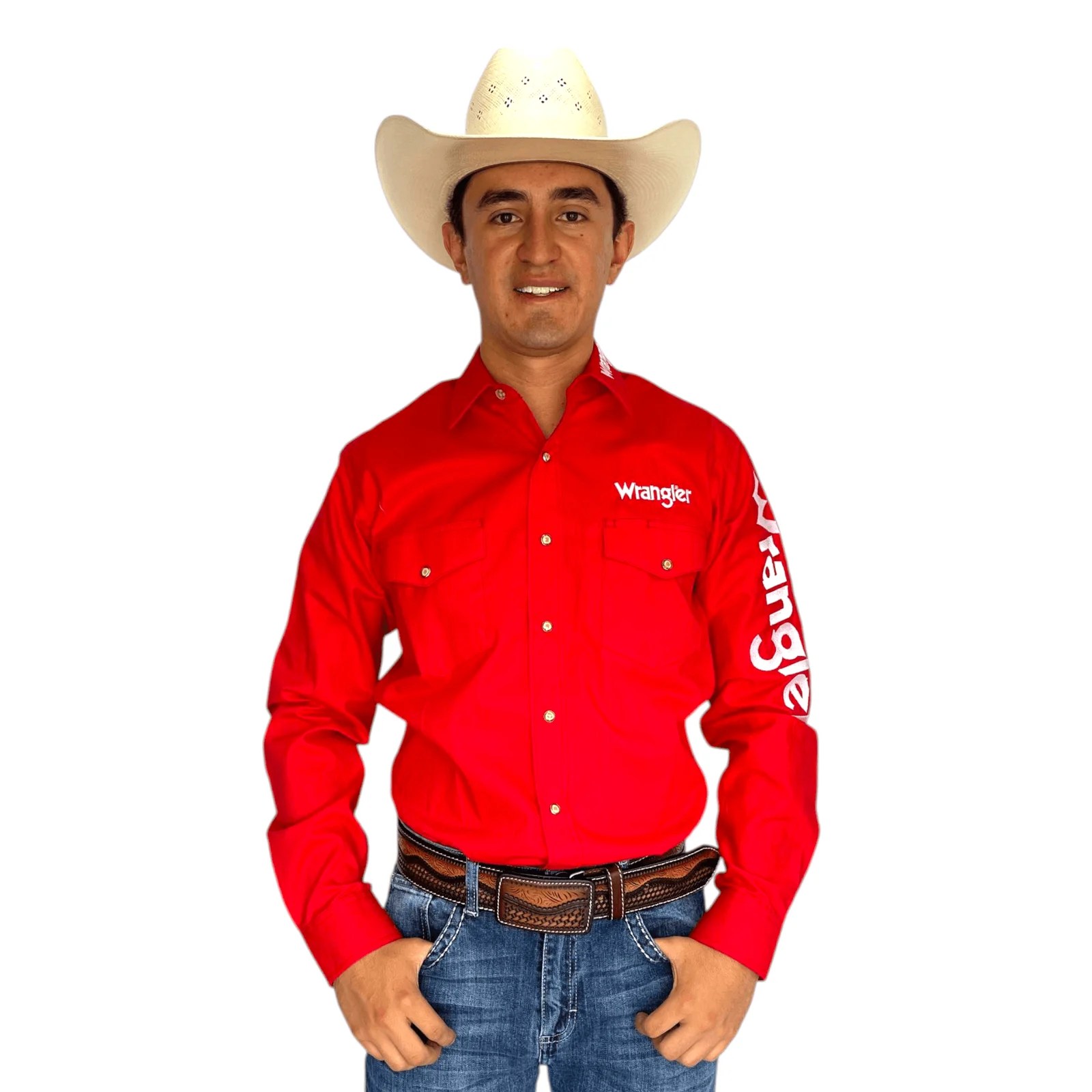 CAMISA VAQUERA WRANGLER MANGA LARGA HOMBRE ROJO