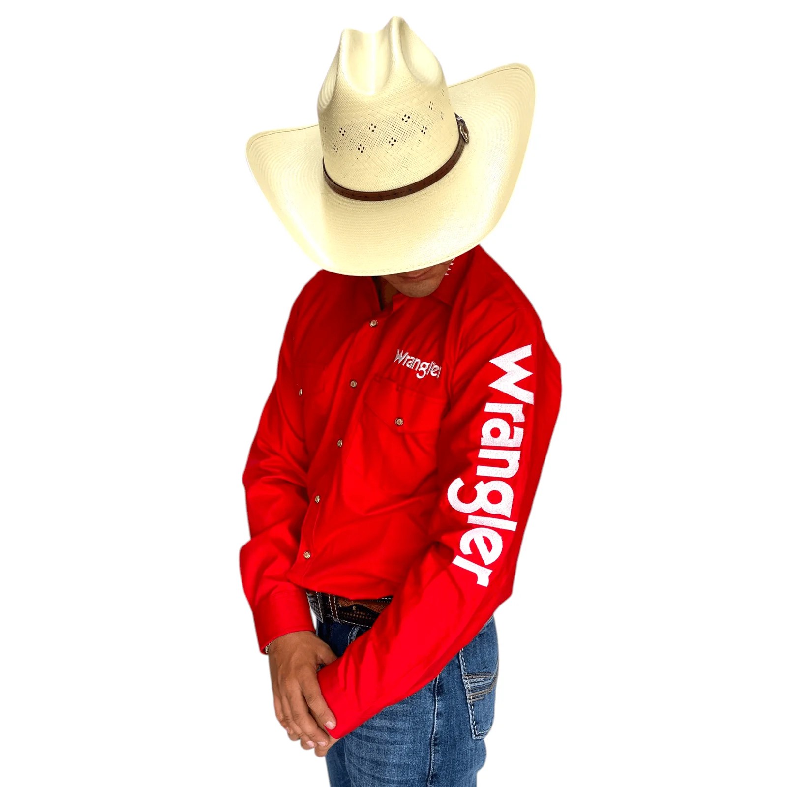 CAMISA VAQUERA WRANGLER MANGA LARGA HOMBRE ROJO