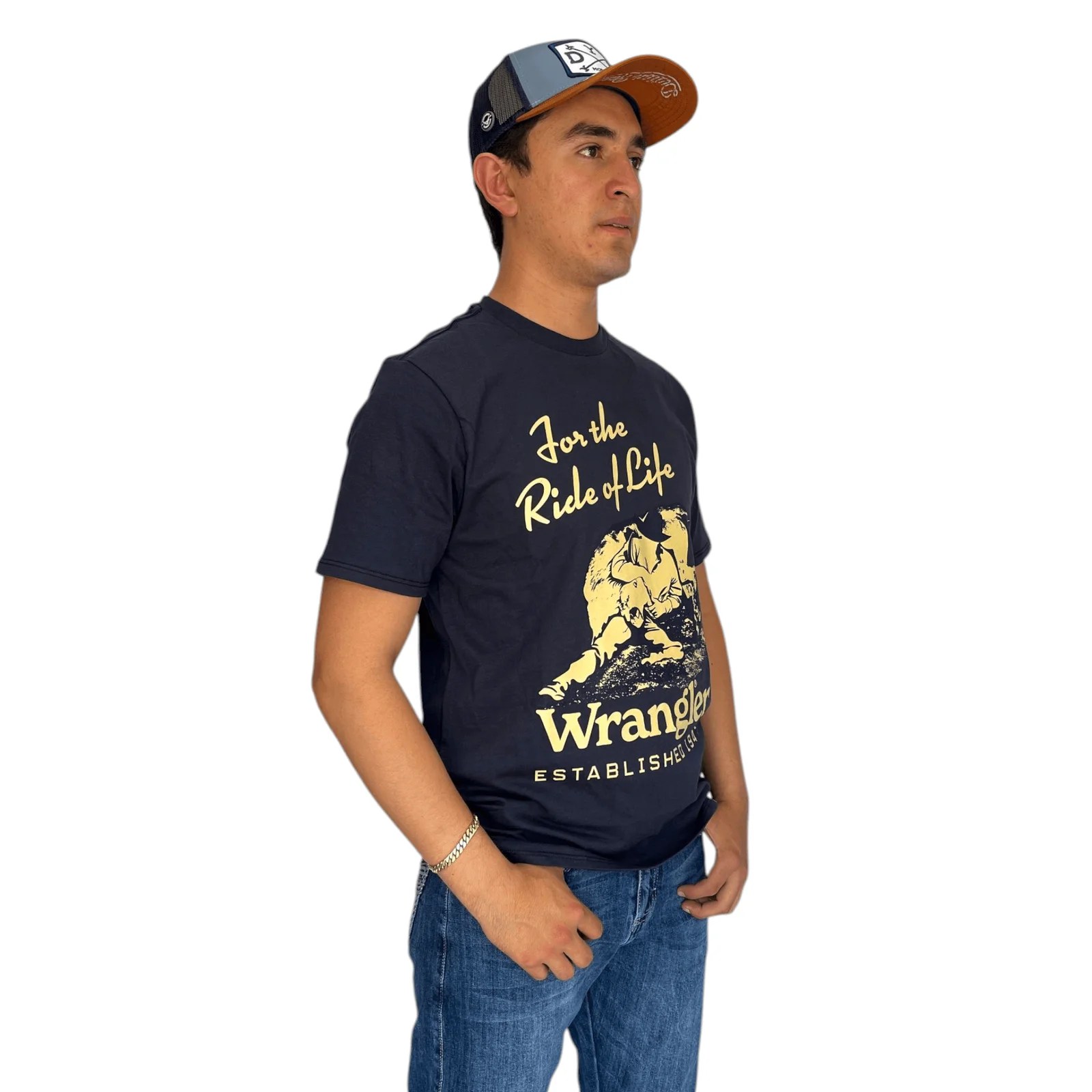 PLAYERA DE CABALLERO WRANGLER  FOR THE RIDE OF LIFE.