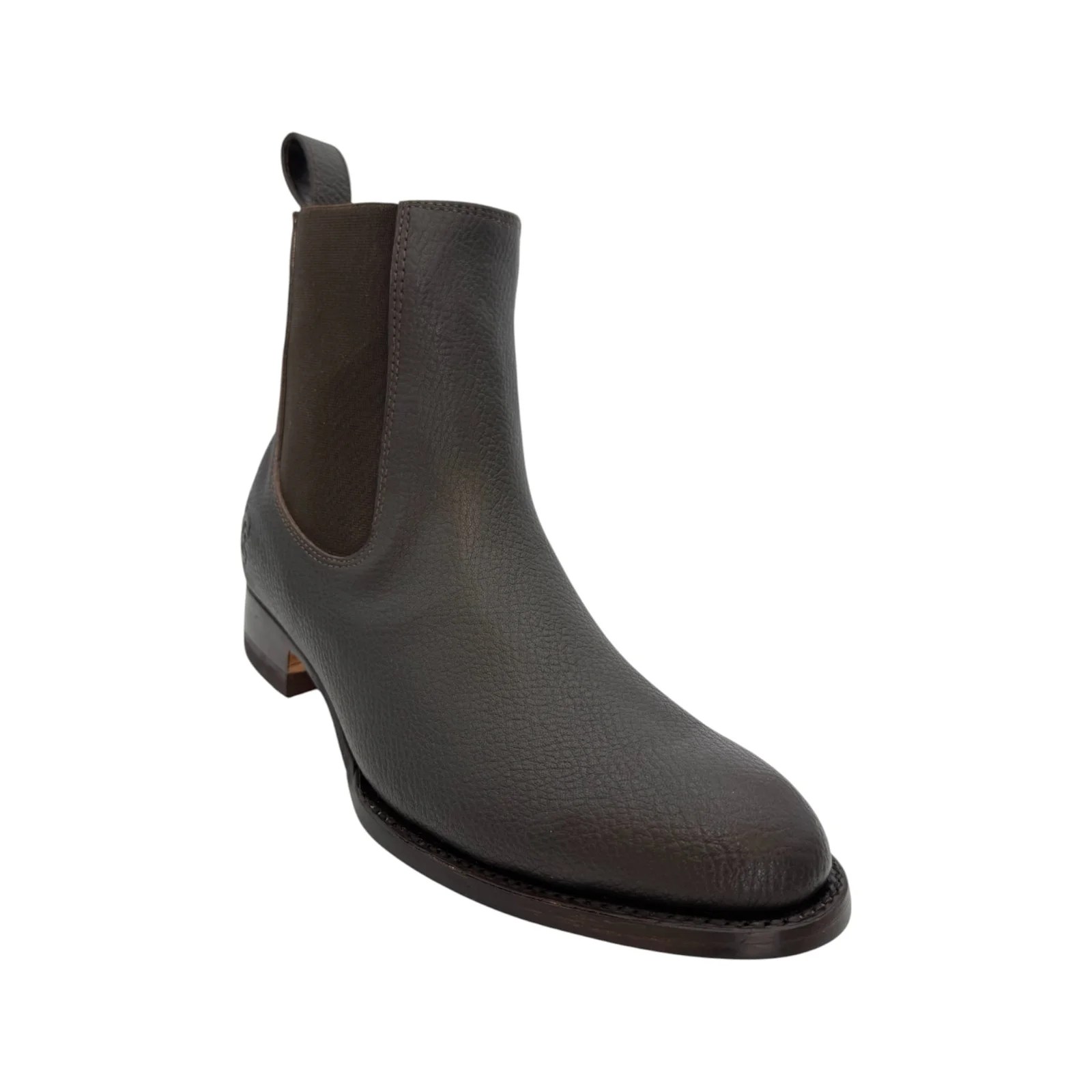 BOTIN MEXICO CHARRO PIEL DE VENADO CAFÉ SUELA DE CUERO.