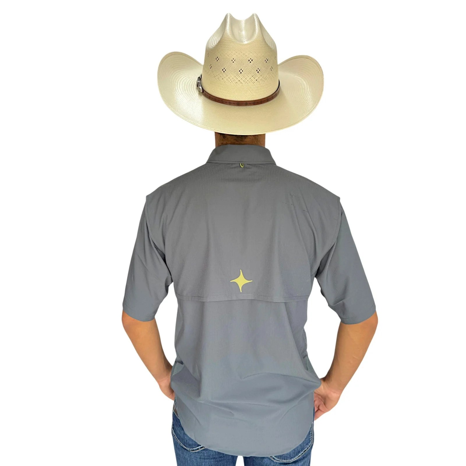 CAMISA MAJA OUTDOOR SIGNATURE MANGA CORTA GRIS OXFORD.
