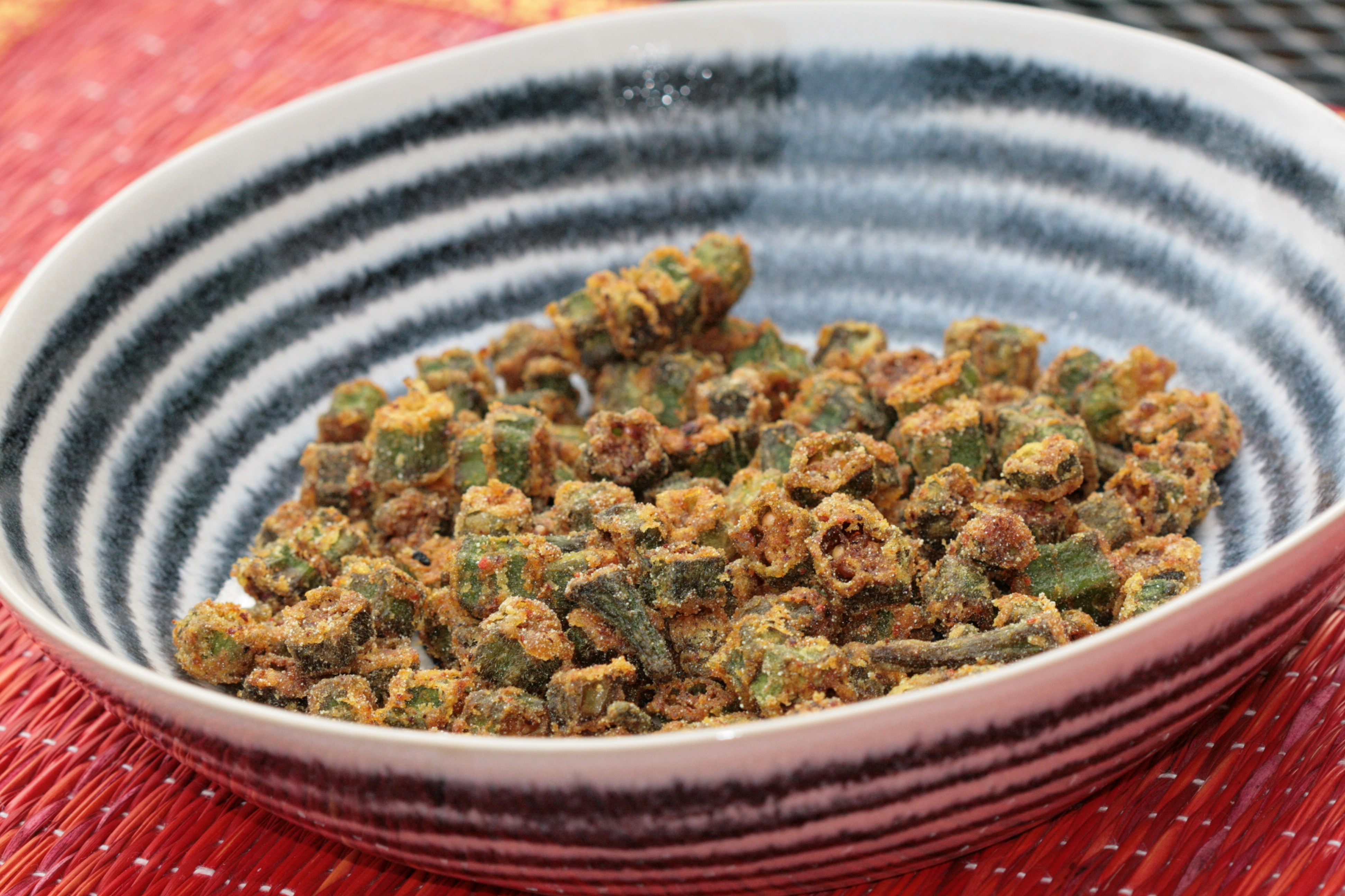Crispy fried Bhende (Bhindi or Okra) | Varan Bhaat