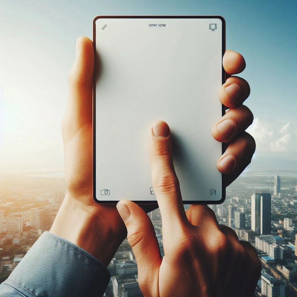 Finger Fist Holding Blank Infor Card ()