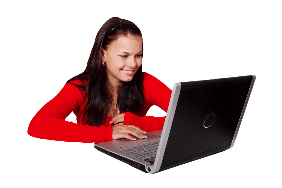 Girls Operating Laptop Beautiful Images