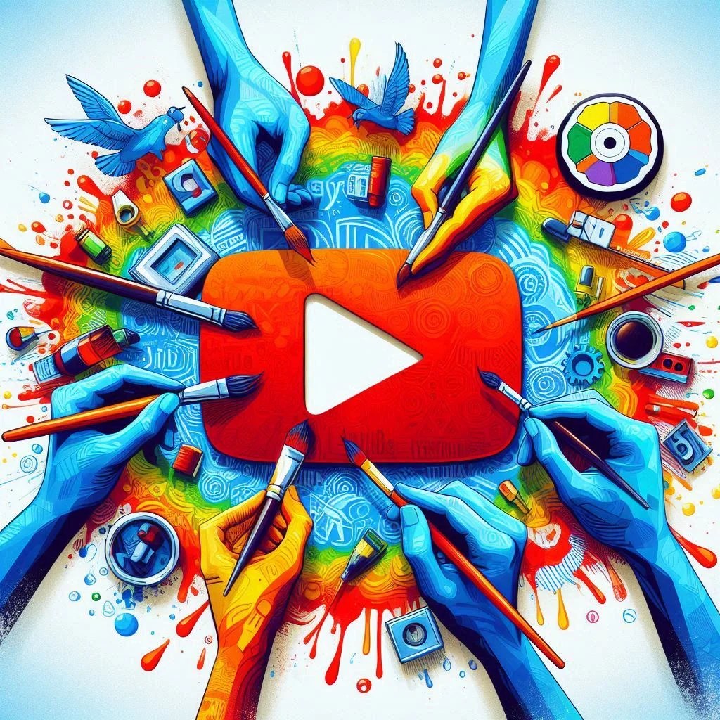 Youtube Artistic Logo with Multi Color ()