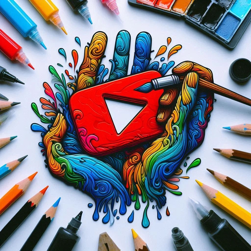 Youtube Artistic Logo with Multi Color ()