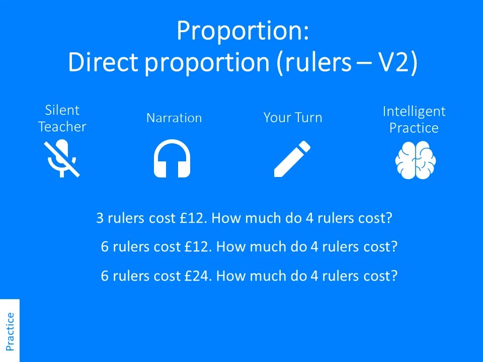 Direct proportion (rulers) – Version 2 – Variation Theory