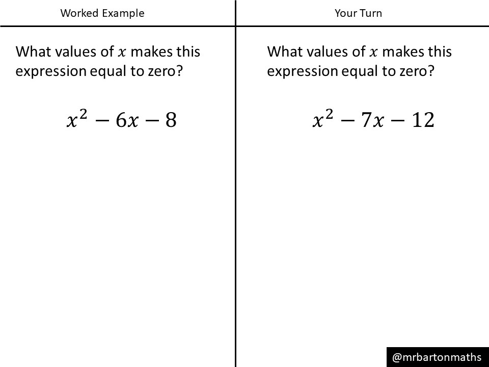Providing a purpose factorising into double brackets Variation Theory