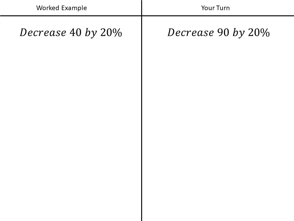 Decreasing by a percentage – Variation Theory