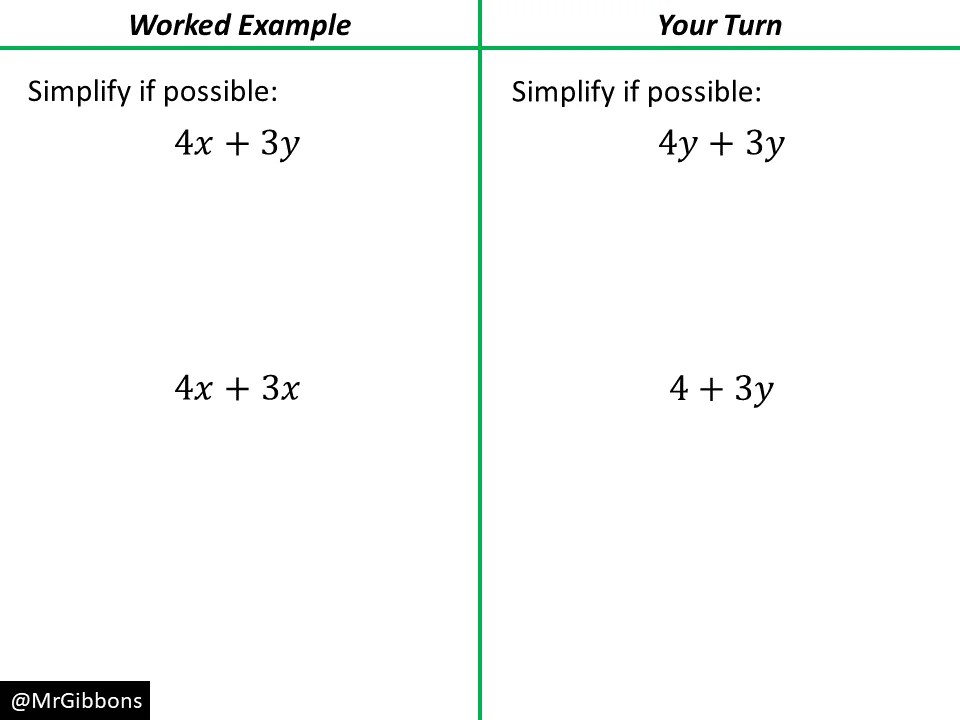 Simplifying Expressions Addition And Multiplication Worksheet