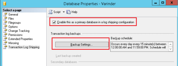 SQL Server -Log shipping for Disaster-Recovery Solution