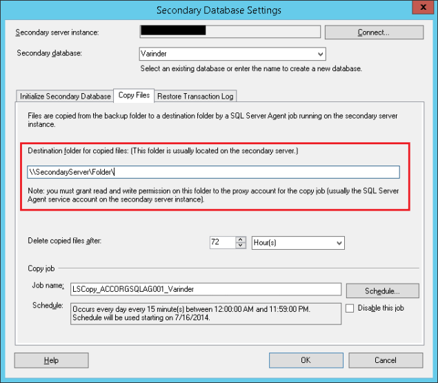 SQL Server -Log shipping for Disaster-Recovery Solution