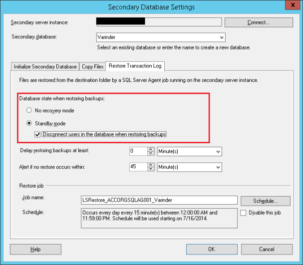 SQL Server -Log shipping for Disaster-Recovery Solution