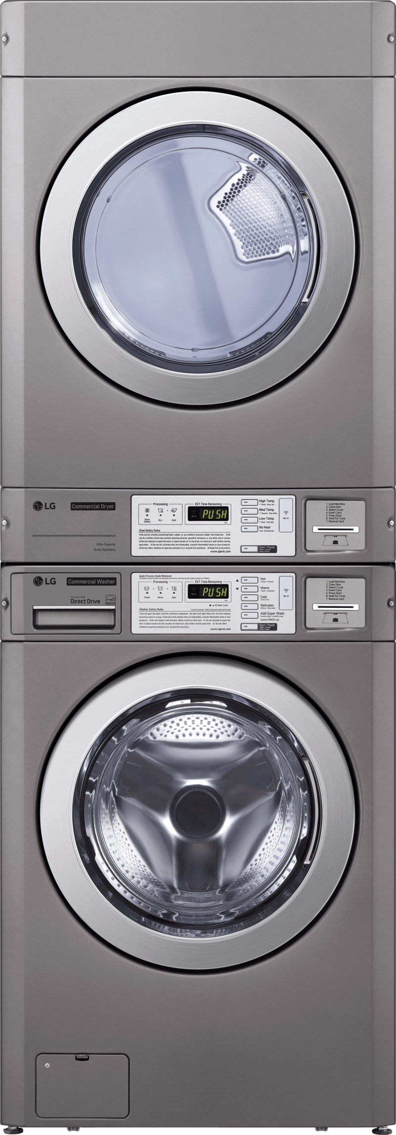 LG Giant Stack met droger boven de wasmachine