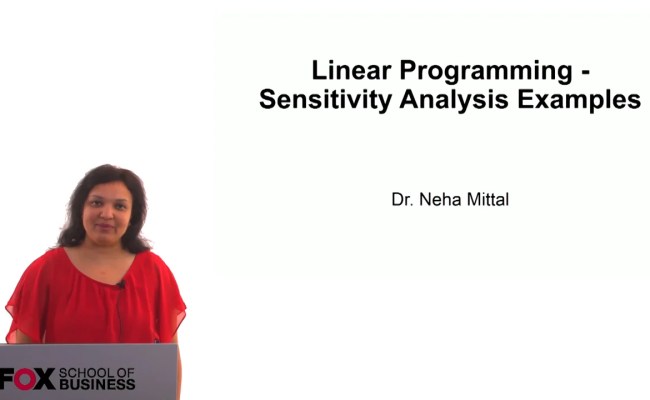 Linear Programming – Sensitivity Analysis Examples | Video Vault ...
