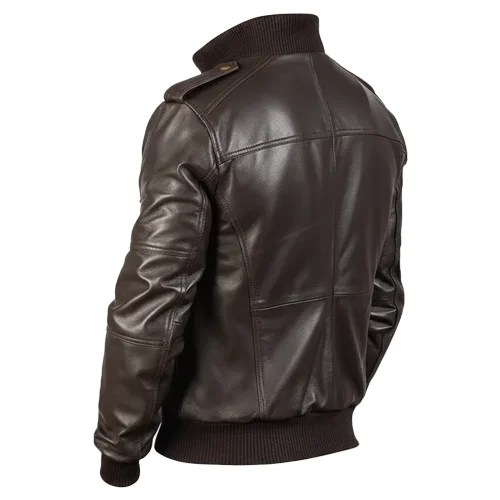 Mens Leather Bomber Jacket