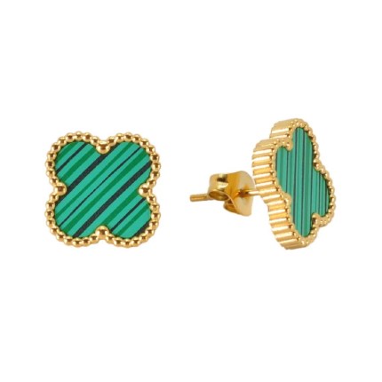 Green Clover Malachite Stud