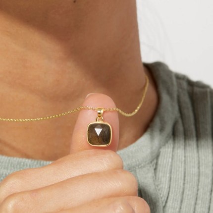 14K Gold Healing Crystal Necklace Natural Energy