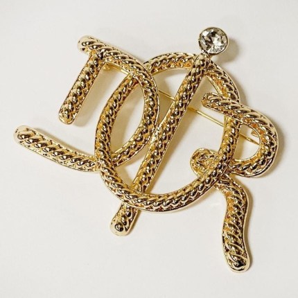 Vintage CD Gold Brooch