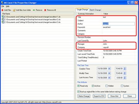 Change ms excel file summary properties: you can view and change microsoft excel properties