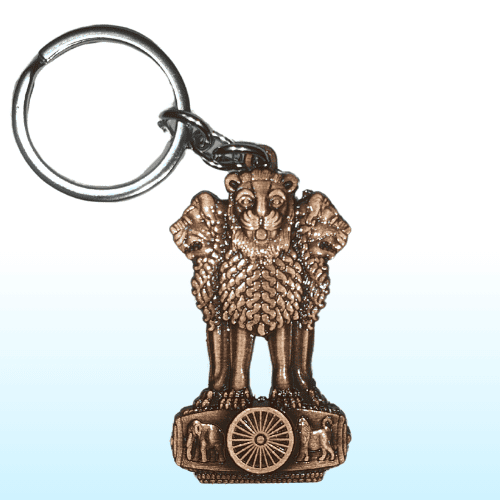 Ashoka Stambh 3D Model Metal Keychain by VAYU
