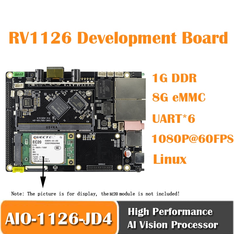Core-1126-JD4 de alto desempenho AI Vision Core Board, Minicomputador RV1126; Minicomputador; Computador de mesa, 1GB DDR 8 GB eMMC 3 Core-1126-JD4 High-Performance AI Vision Core Board, RV1126 Mini PC; Mini Computer; Desktop Computer, 1GB DDR 8GB eMMC