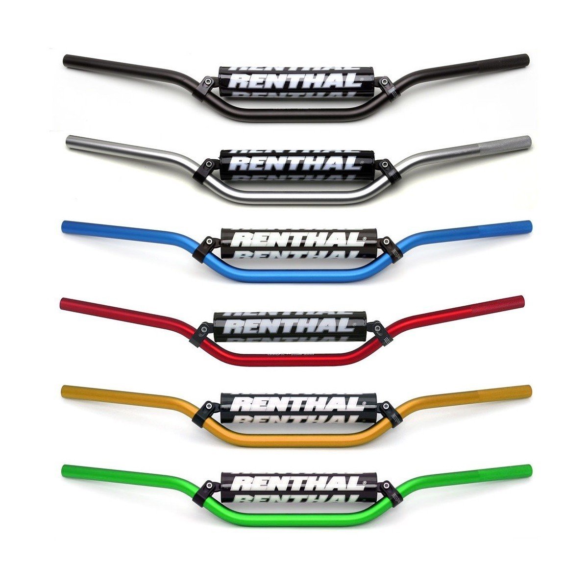 Manubrio Moto Renthal 7/8 971 RC | In Alluminio 7010 T6, Con Rinforzo A Croce | Per Dirt Bike, Motocross E Street | Riduzione Vibrazioni