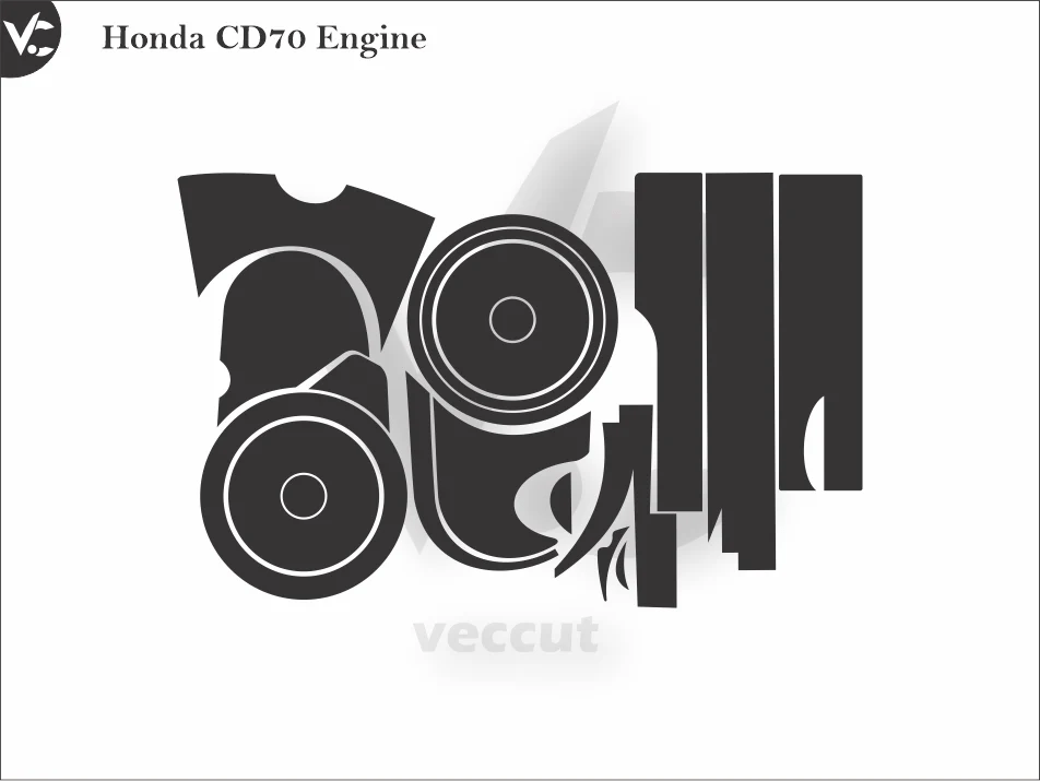 Honda Cd70 Engine Wrap Cutting Template Veccut Vec Cut