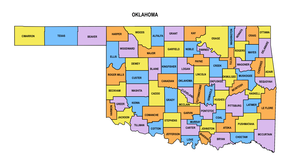 Oklahoma County Map Editable Printable State County Maps Oklahoma County Map 