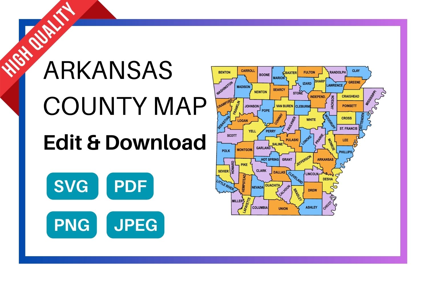 Arkansas County Map With Cities And Towns Printable Free Templates Arkansas County Map 