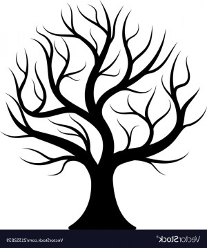 bare tree silhouette vectorified