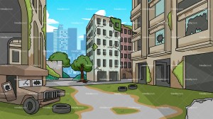 background abandoned cartoon vector clipart destroyed friendlystock backgrounds cities vectorified buildings animation broken centre plants