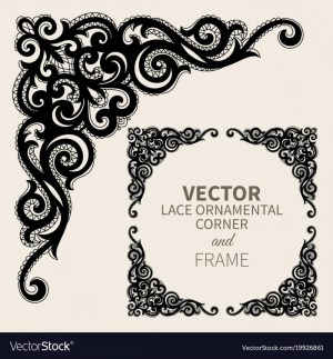 border fancy corner decorative floral lace frame borders vettore vektor ornament shutterstock vectorified ornamentaler eckrahmen grafici blocco illustrazione ornamental clipart