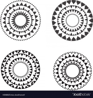 geometric circle aztec tribal pattern vectorified