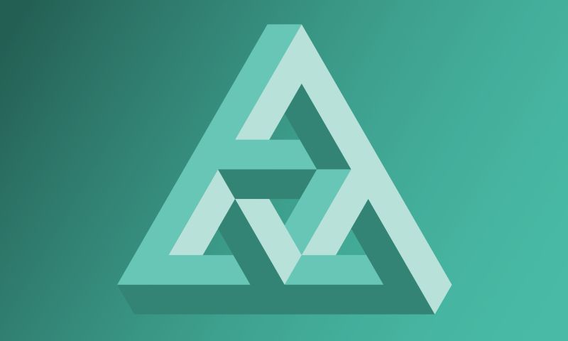 Impossible Triangle With Infinite Continuation Vector Image - Premium Geometric Picture Gallery - Mobile