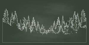 treeline silhouette tree line forest outline pine trees drawing vectorified