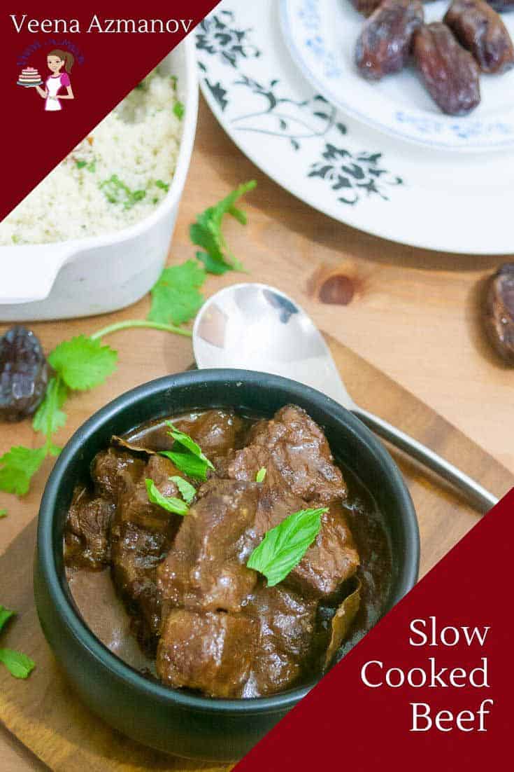 Slow cooked beef with dates